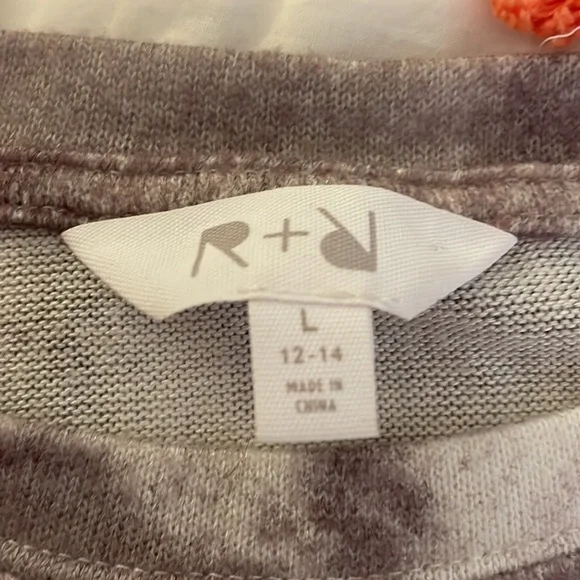 Purple gray and white girls R+R long sleeve t shirt - Picture 3 of 3